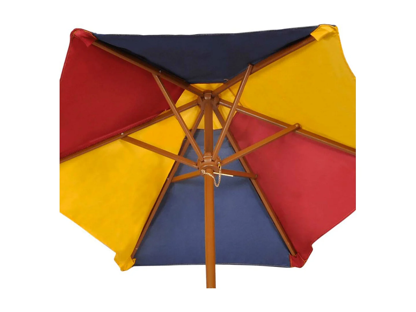 Mesa piquenique infantil + bancos/guarda-sol madeira multicor