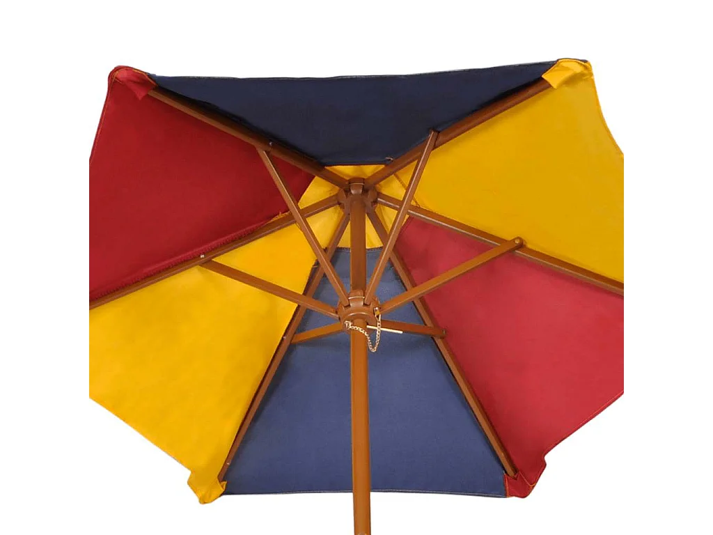 Kinderpicknicktafel met banken en parasol hout meerkleurig