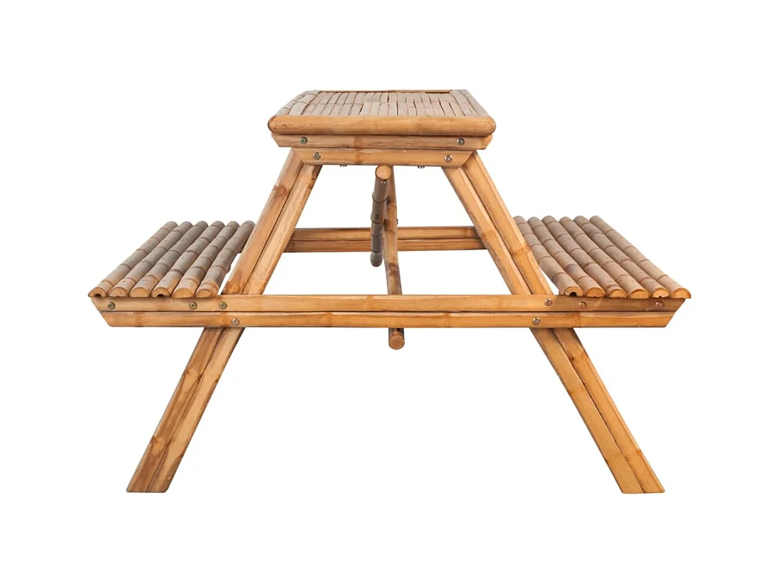 Picknicktafel 115x115x81 cm bamboe