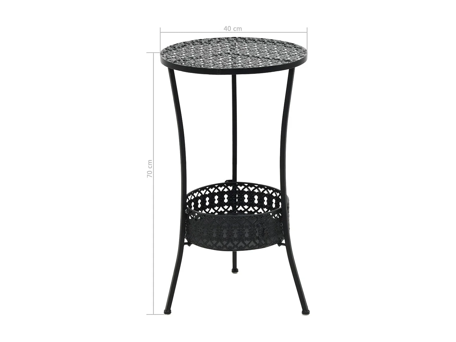 Table de bistro Noir 40x70 cm Métal