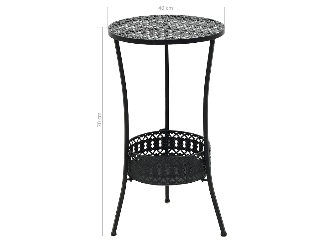 Table de bistro Noir 40x70 cm Métal