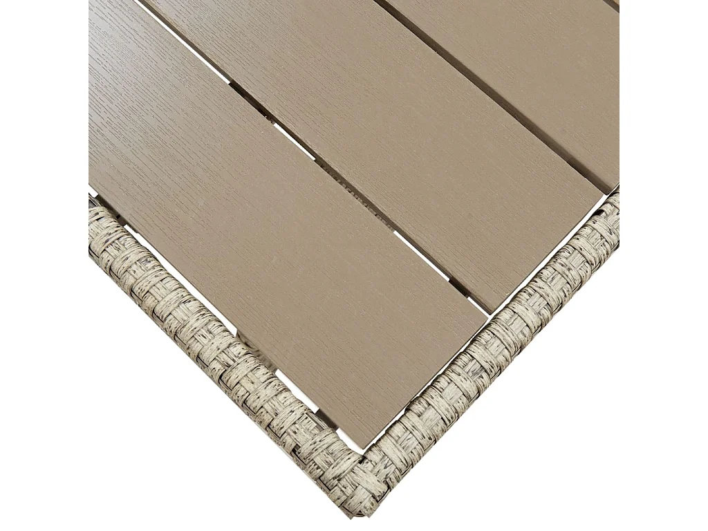 Table de jardin Gris 130x70x66 cm Résine tressée