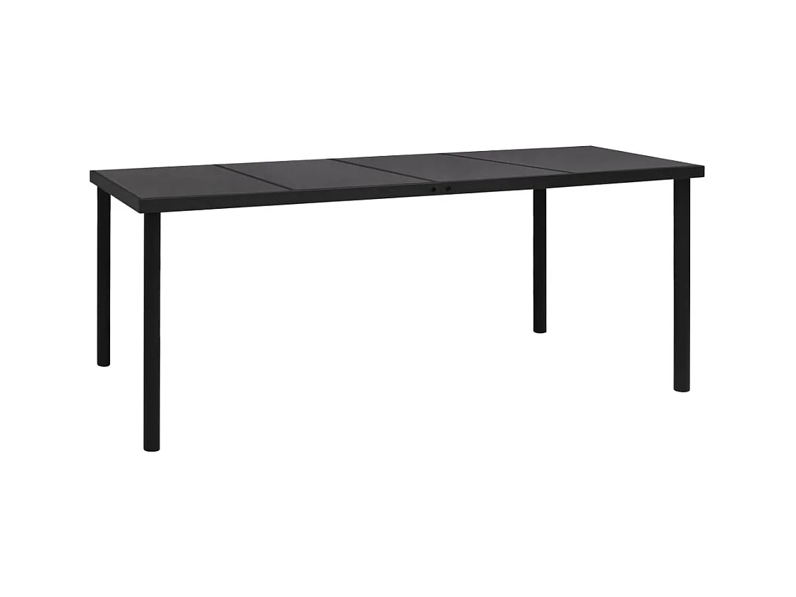 Table de jardin 190x90x74 cm Noir Acier