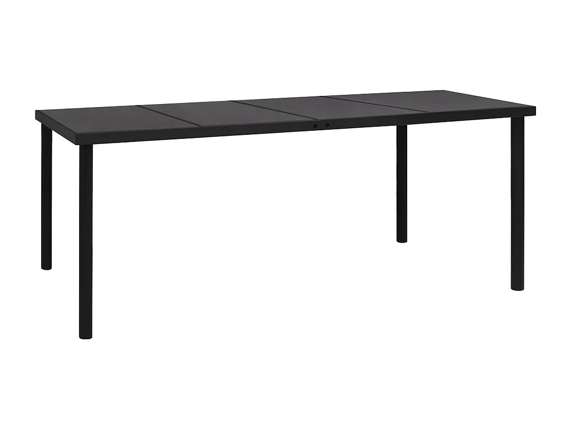 Table de jardin 190x90x74 cm Noir Acier
