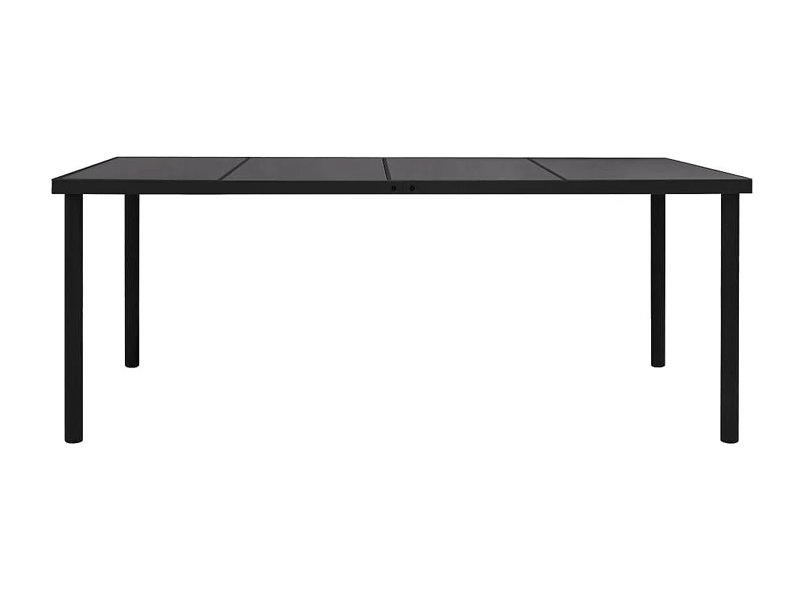 Table de jardin 190x90x74 cm Noir Acier
