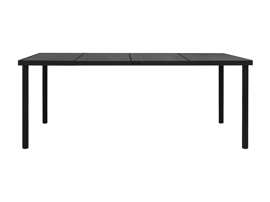 Table de jardin 190x90x74 cm Noir Acier