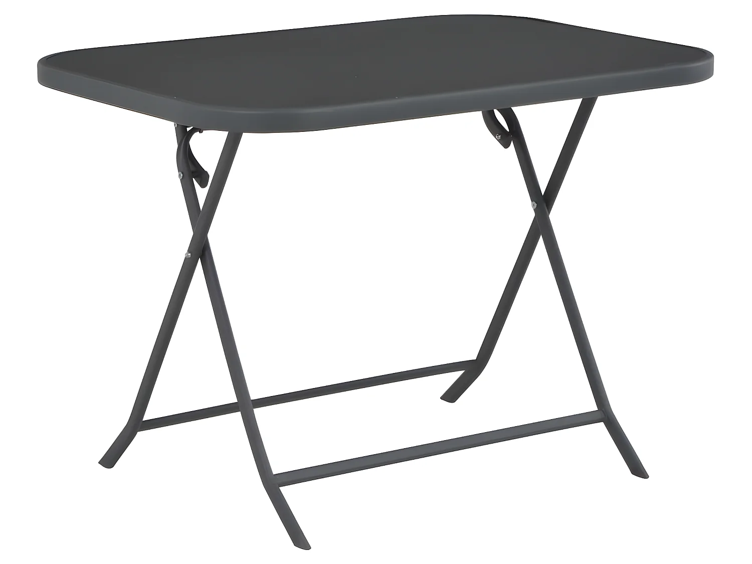 Table pliable de jardin Gris 100x75x72 cm Verre et acier