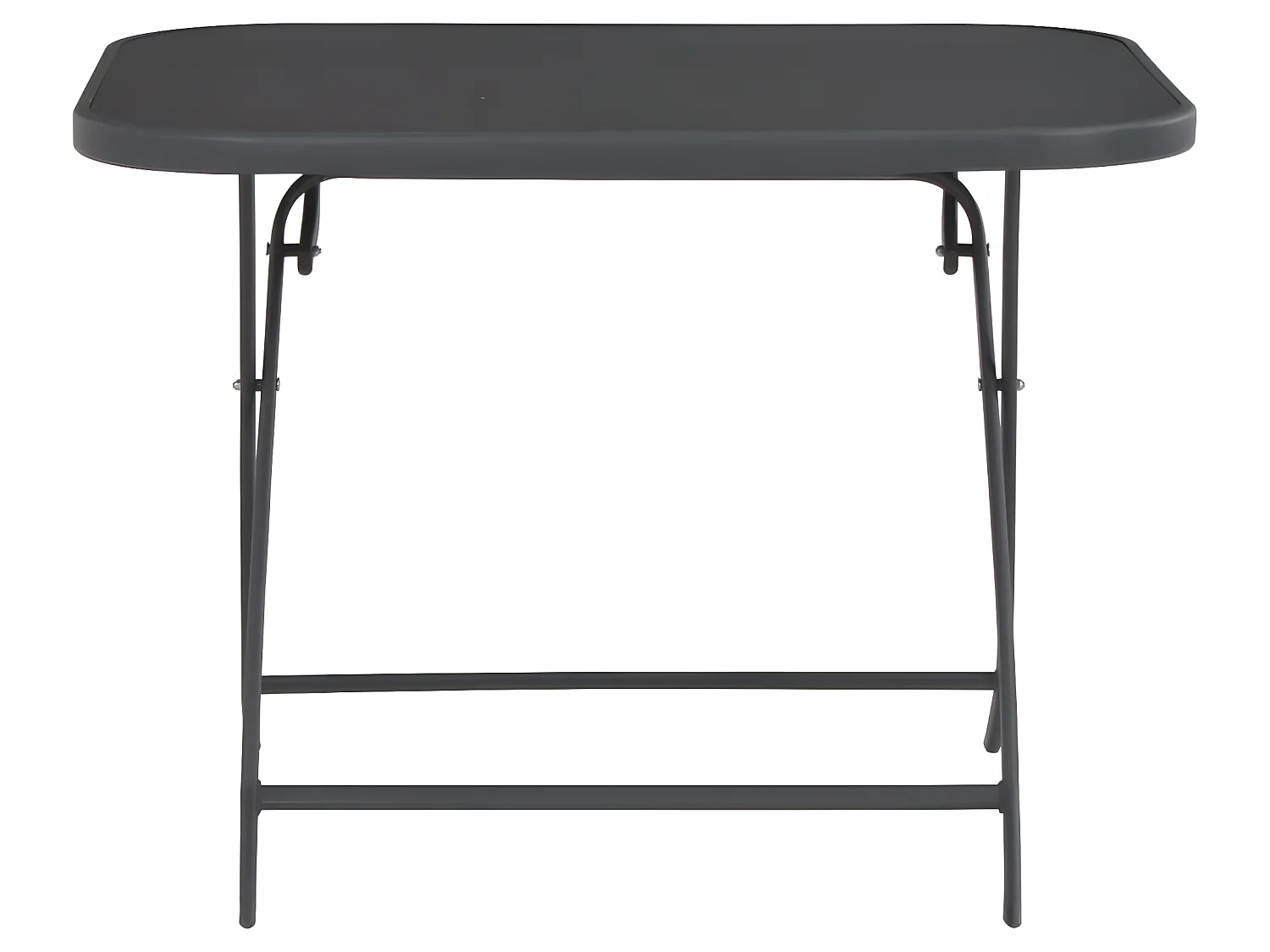 Table pliable de jardin Gris 100x75x72 cm Verre et acier