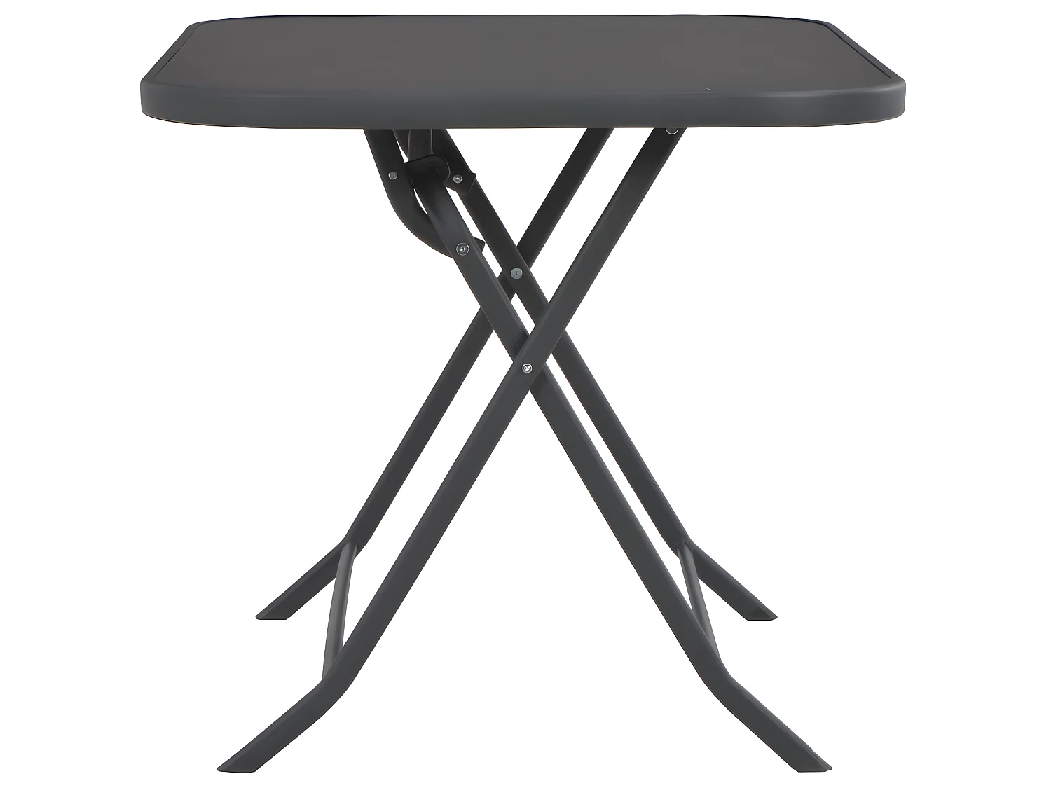 Table pliable de jardin Gris 100x75x72 cm Verre et acier