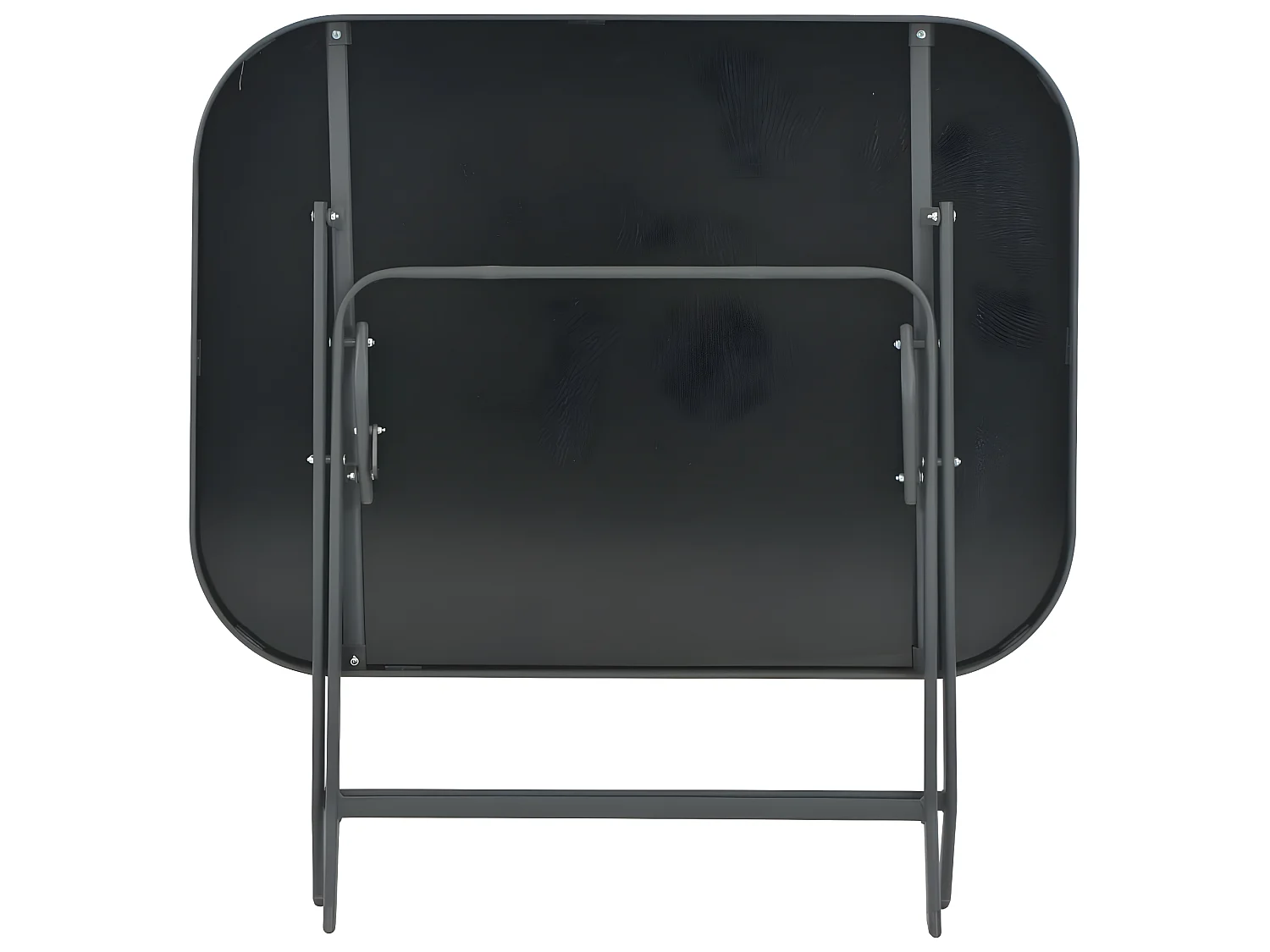Table pliable de jardin Gris 100x75x72 cm Verre et acier