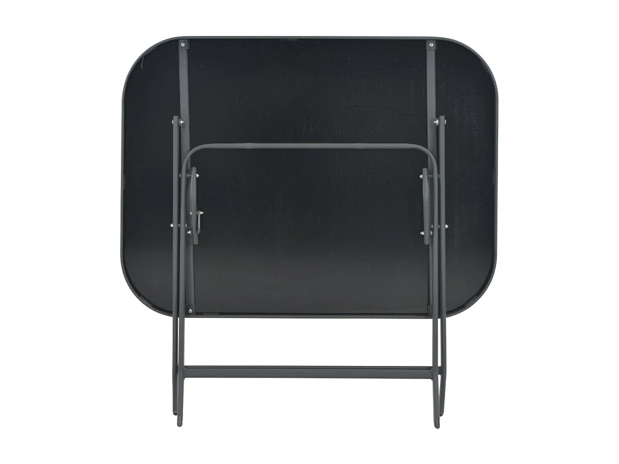 Table pliable de jardin Gris 100x75x72 cm Verre et acier