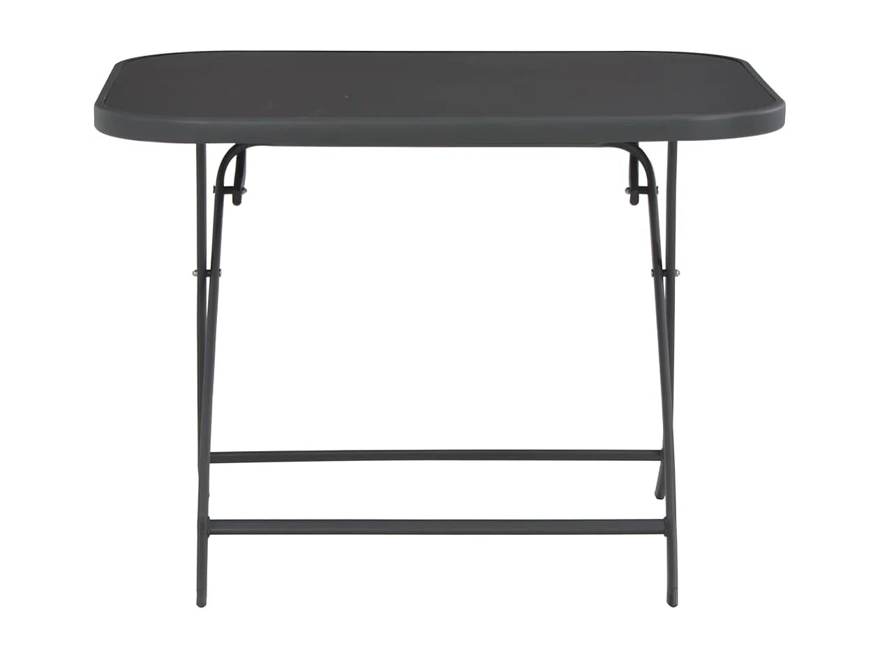 Table pliable de jardin Gris 100x75x72 cm Verre et acier