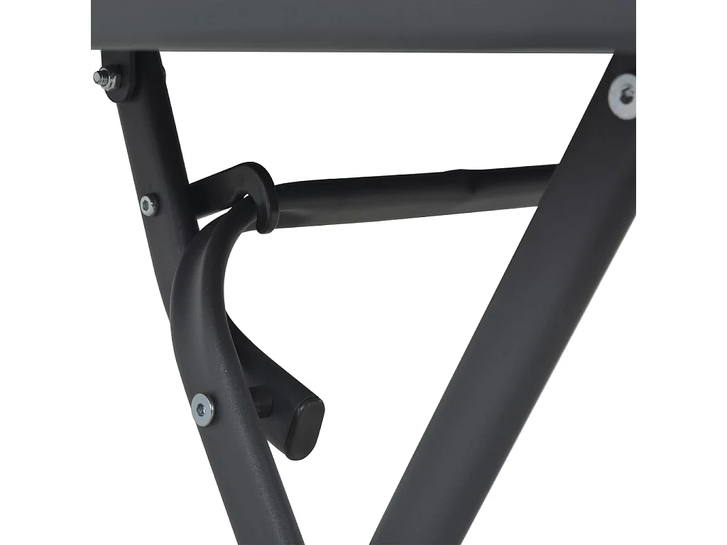 Table pliable de jardin Gris 100x75x72 cm Verre et acier