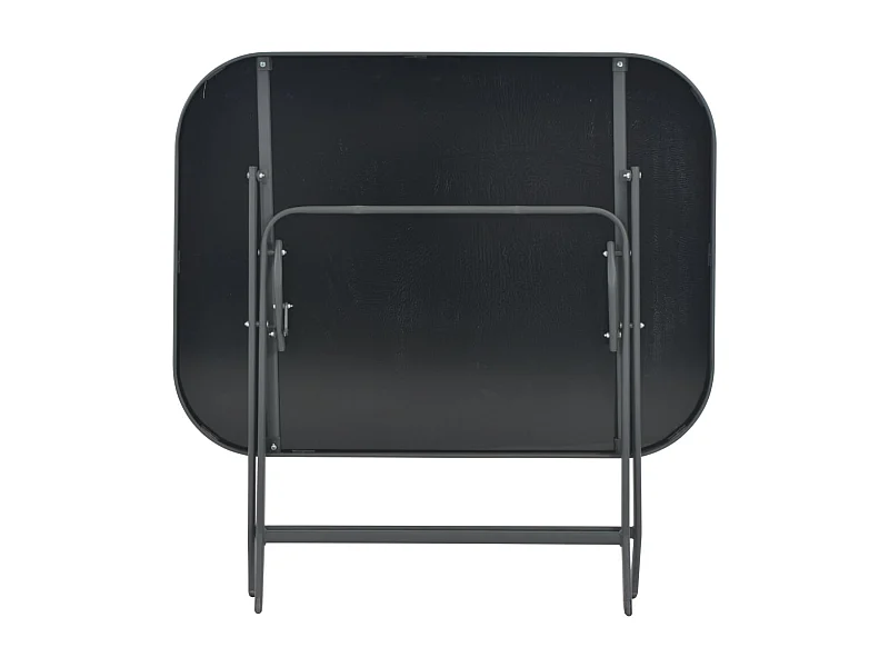 Gartentisch Klappbar Grau 100x75x72 cm Glas und Stahl