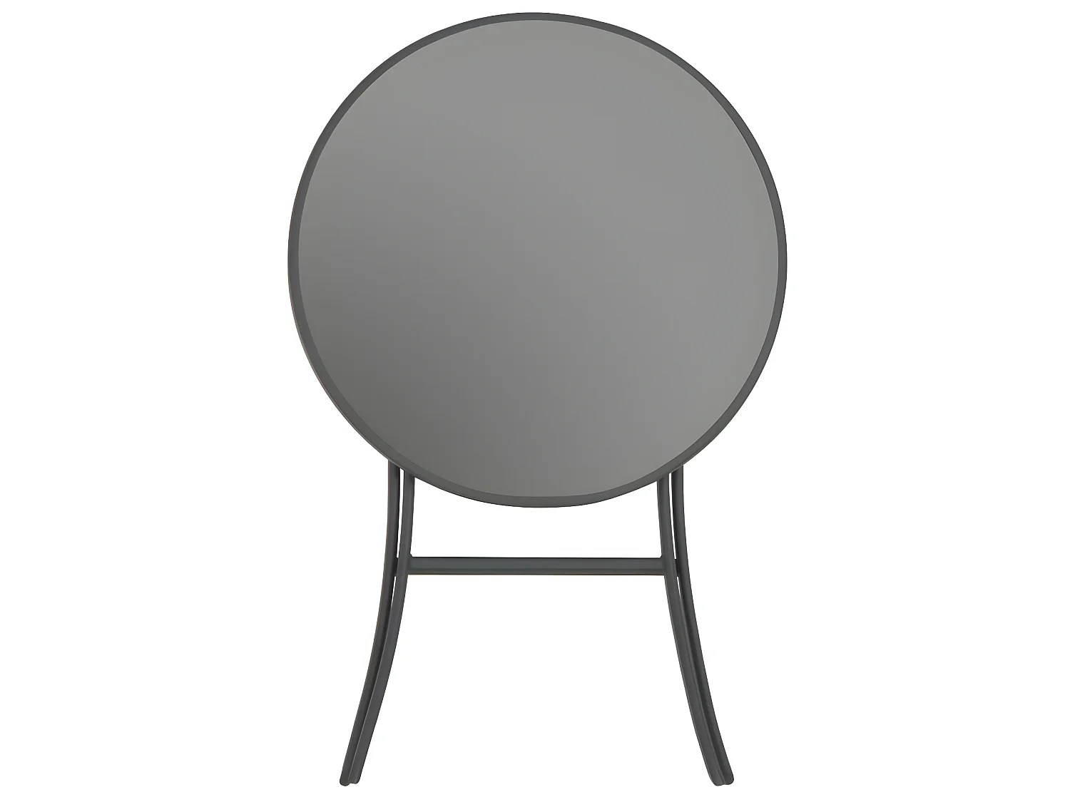 Table de bistro pliable Gris 60 x 70 cm Verre et acier