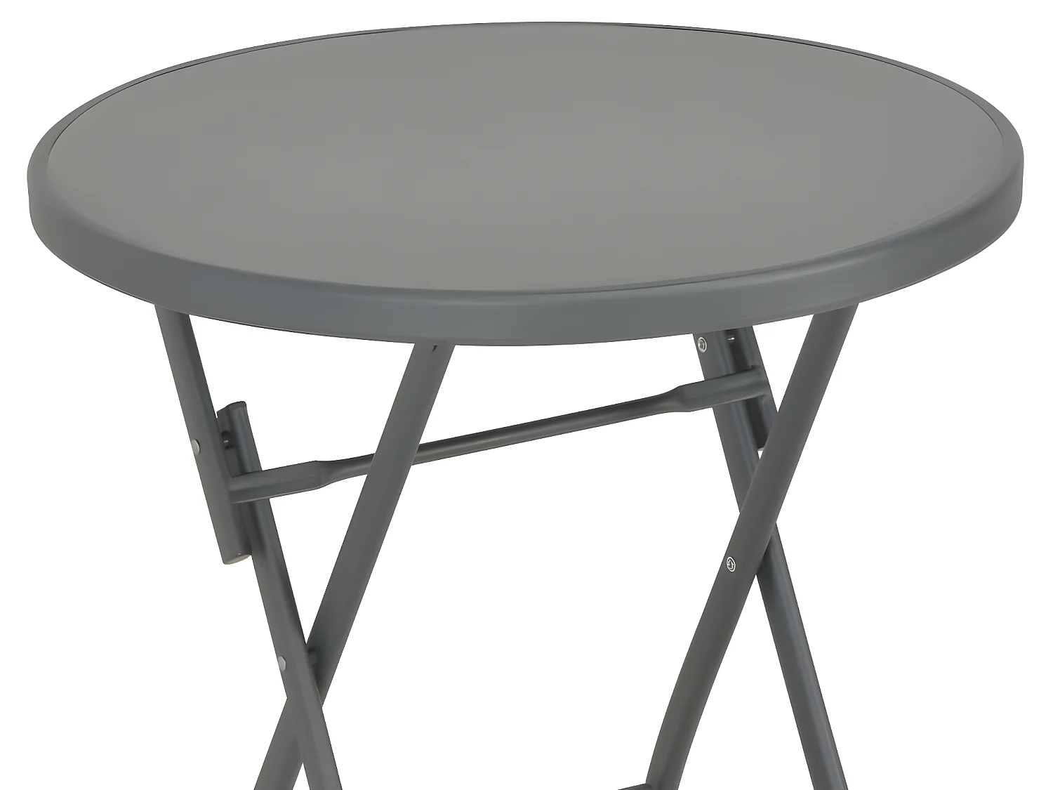 Table de bistro pliable Gris 60 x 70 cm Verre et acier