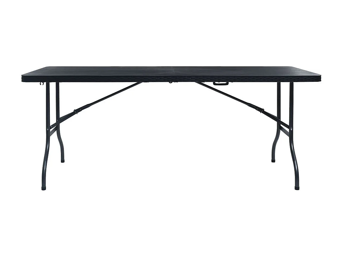 Gartentisch Klappbar Schwarz 180×75×72 cm HDPE Rattan-Optik