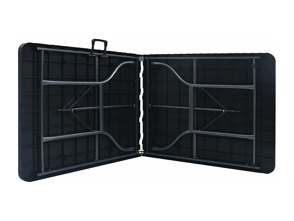 Gartentisch Klappbar Schwarz 180×75×72 cm HDPE Rattan-Optik