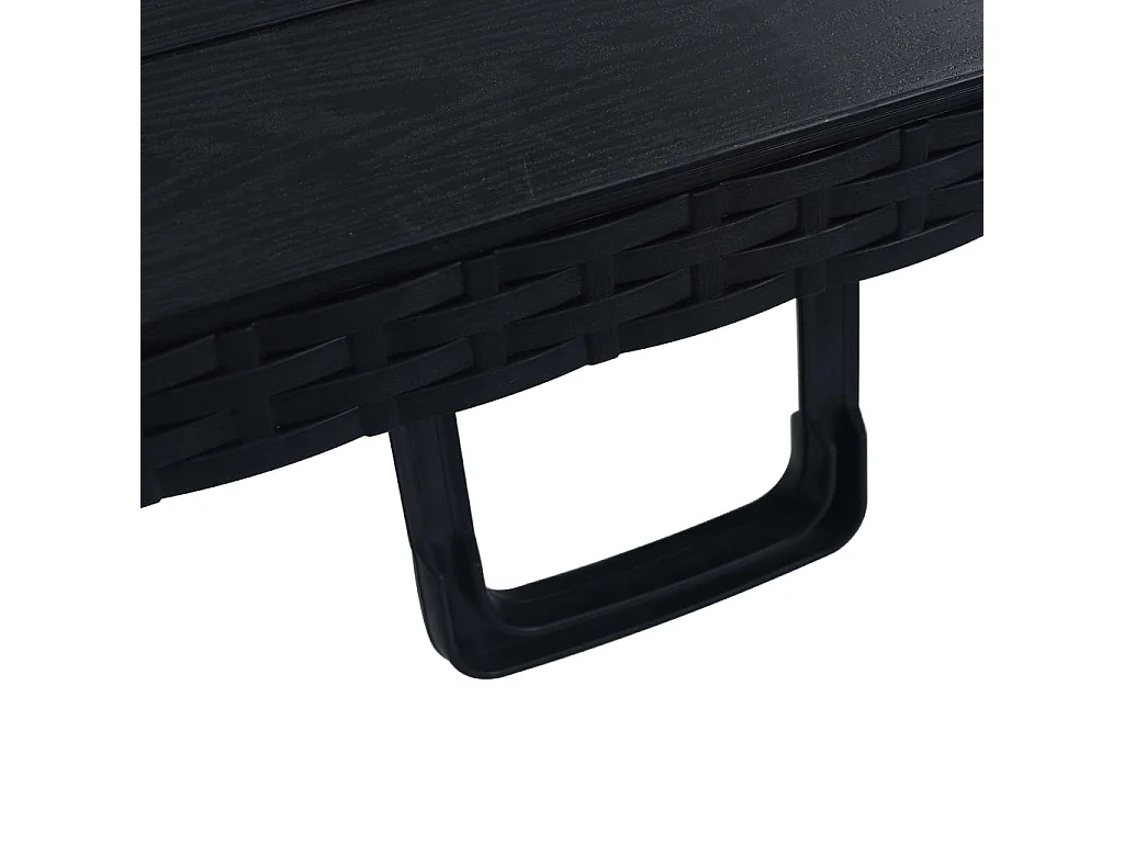 Table pliable de jardin Noir 180x75x72 cm PEHD Imitation rotin