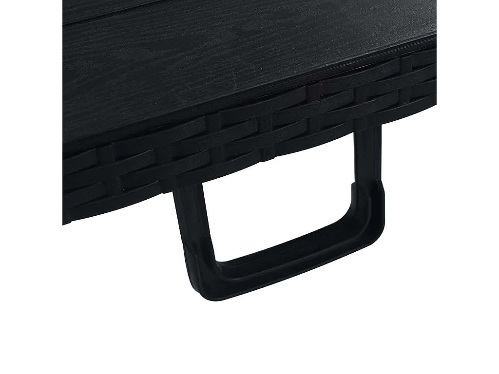 Gartentisch Klappbar Schwarz 180×75×72 cm HDPE Rattan-Optik