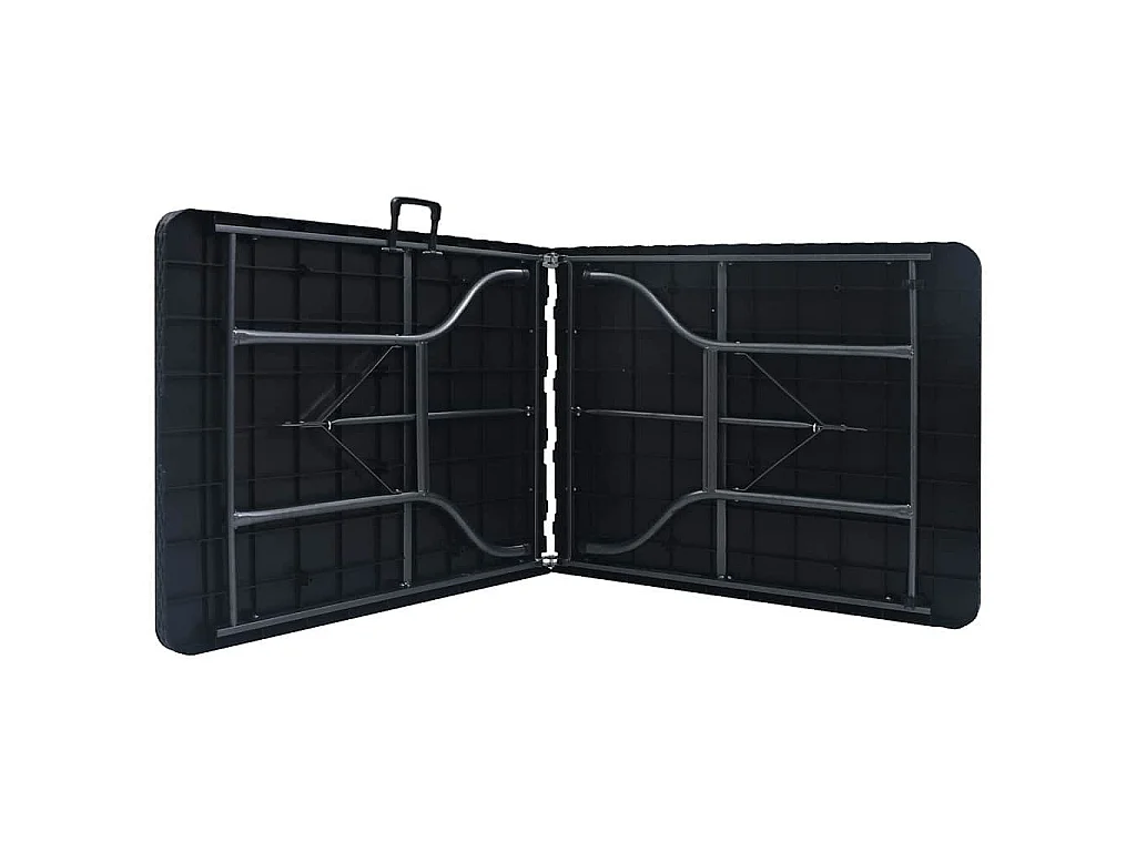 Gartentisch Klappbar Schwarz 180×75×72 cm HDPE Rattan-Optik