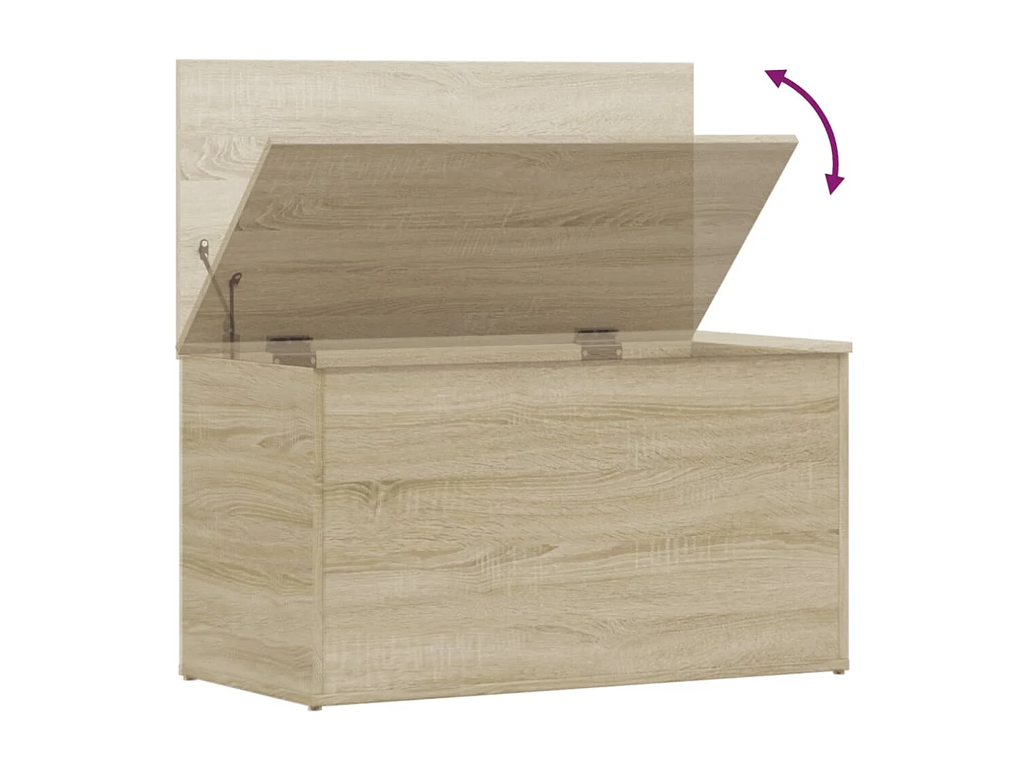 Opbergkist 84x42x46 cm bewerkt hout sonoma eikenkleurig