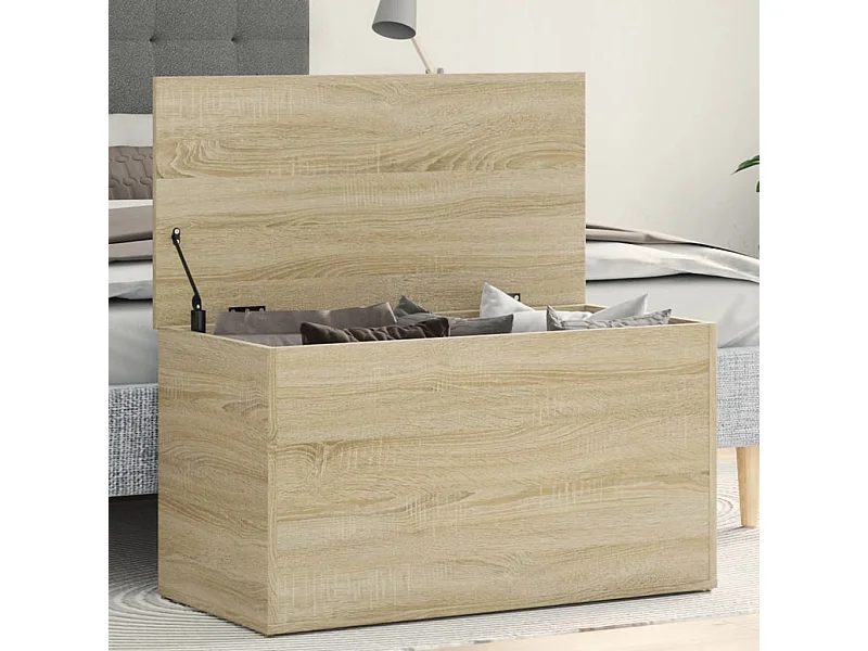 Coffre de rangement Chêne sonoma 84x42x46 cm Bois d'ingénierie