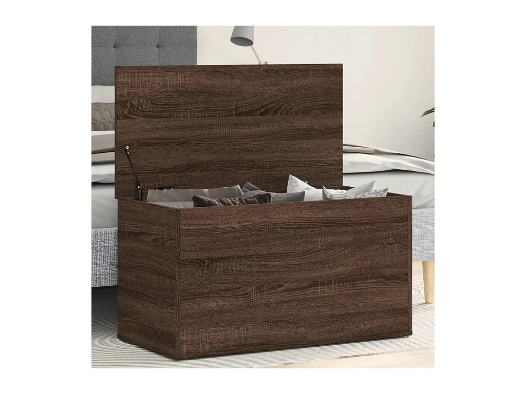 Coffre de rangement Chêne marron 84x42x46 cm Bois d'ingénierie