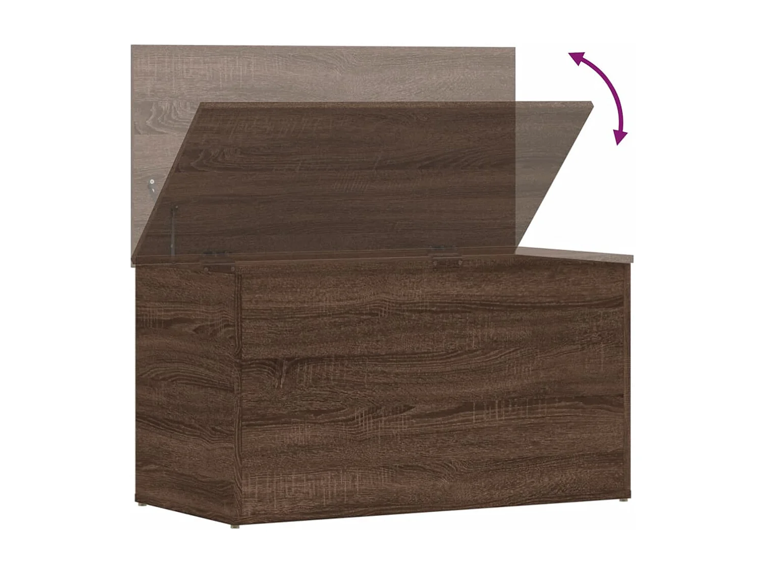Coffre de rangement Chêne marron 84x42x46 cm Bois d'ingénierie
