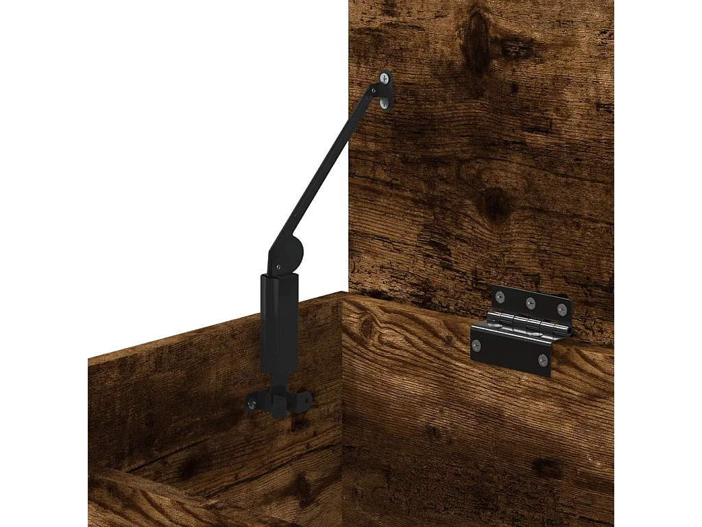 Opbergkist 84x42x46 cm bewerkt hout gerookt eikenkleurig