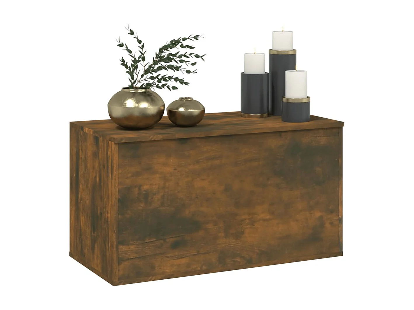 Coffre de rangement Chêne fumé 84x42x46 cm Bois d'ingénierie