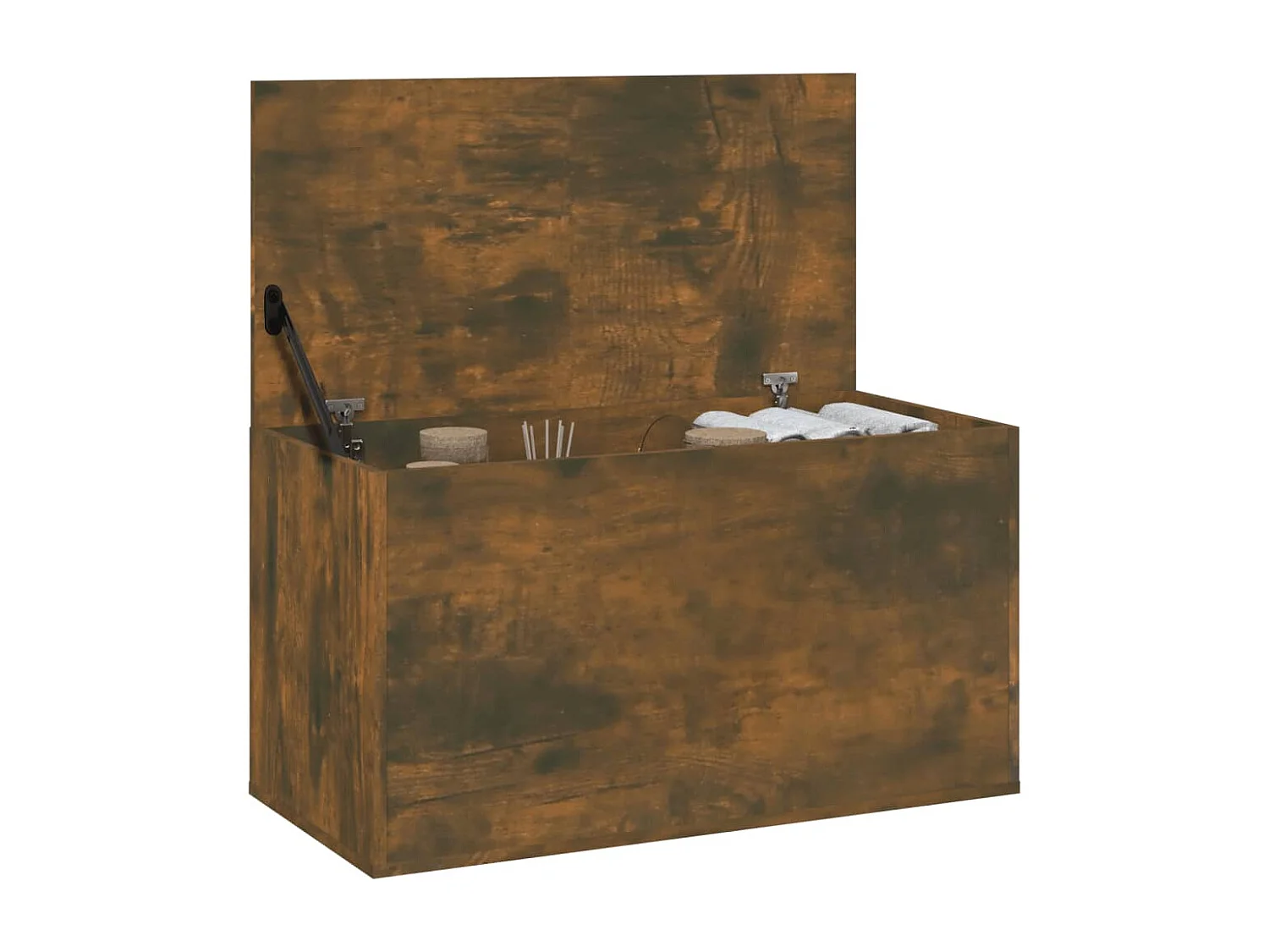 Coffre de rangement Chêne fumé 84x42x46 cm Bois d'ingénierie
