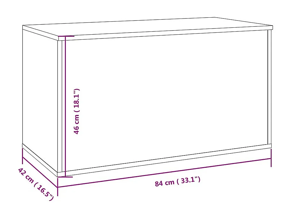 Coffre de rangement Chêne fumé 84x42x46 cm Bois d'ingénierie