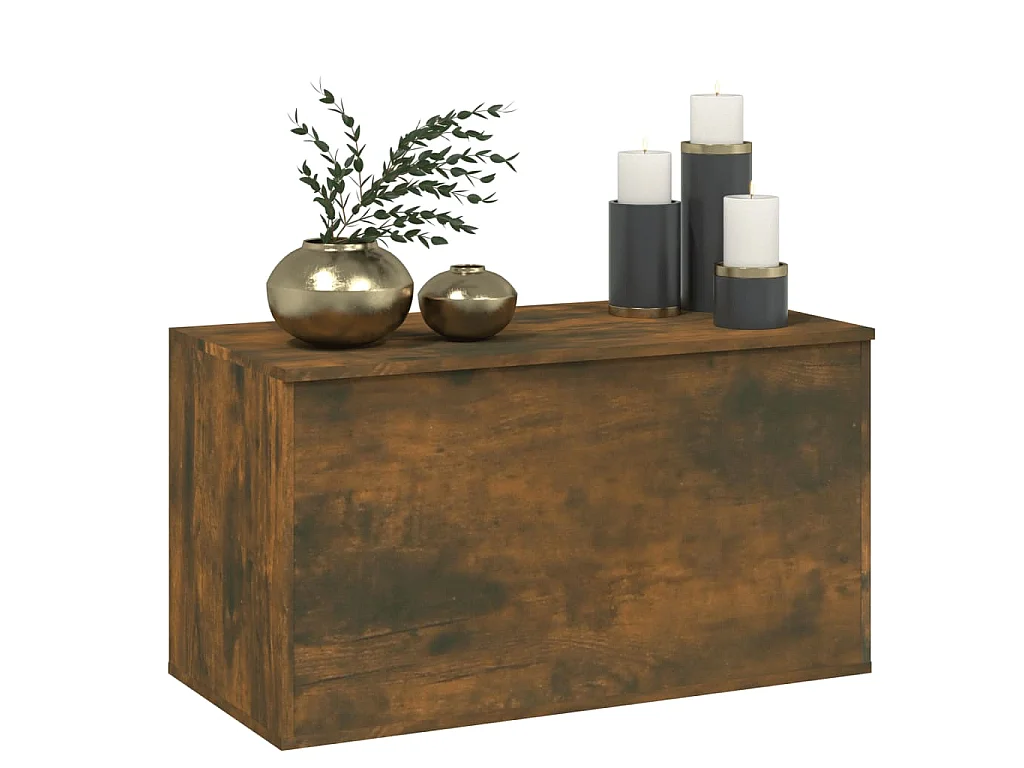 Coffre de rangement Chêne fumé 84x42x46 cm Bois d'ingénierie