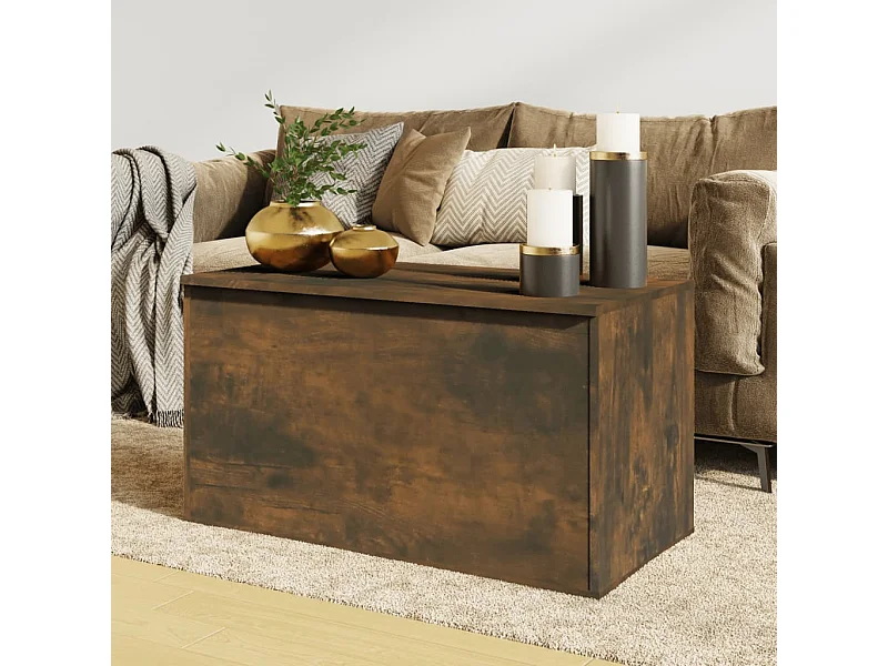 Aufbewahrungstruhe Räuchereiche 84x42x46 cm Holzwerkstoff