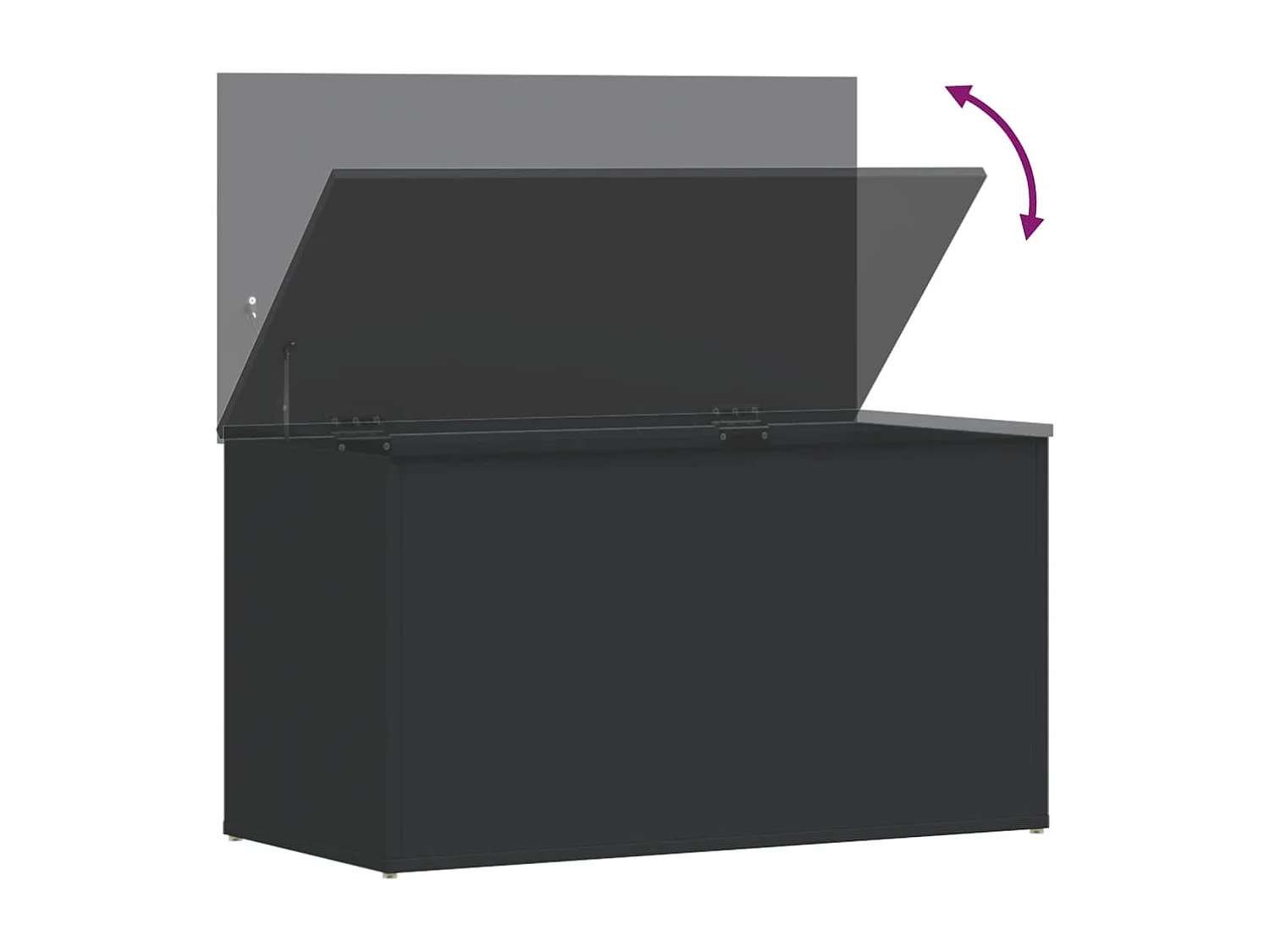 Arca de arrumação 84x42x46 cm madeira processada preto