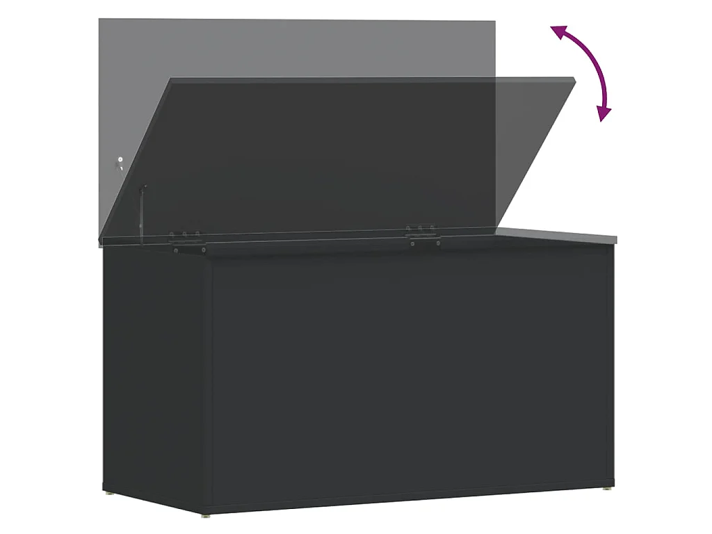 Coffre de rangement Noir 84x42x46 cm Bois d'ingénierie