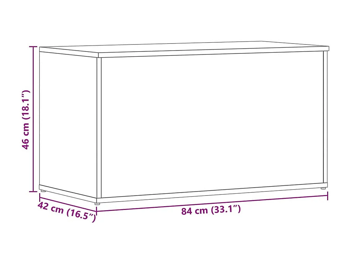 Baúl de almacenaje madera contrachapada gris Sonoma 84x42x46 cm
