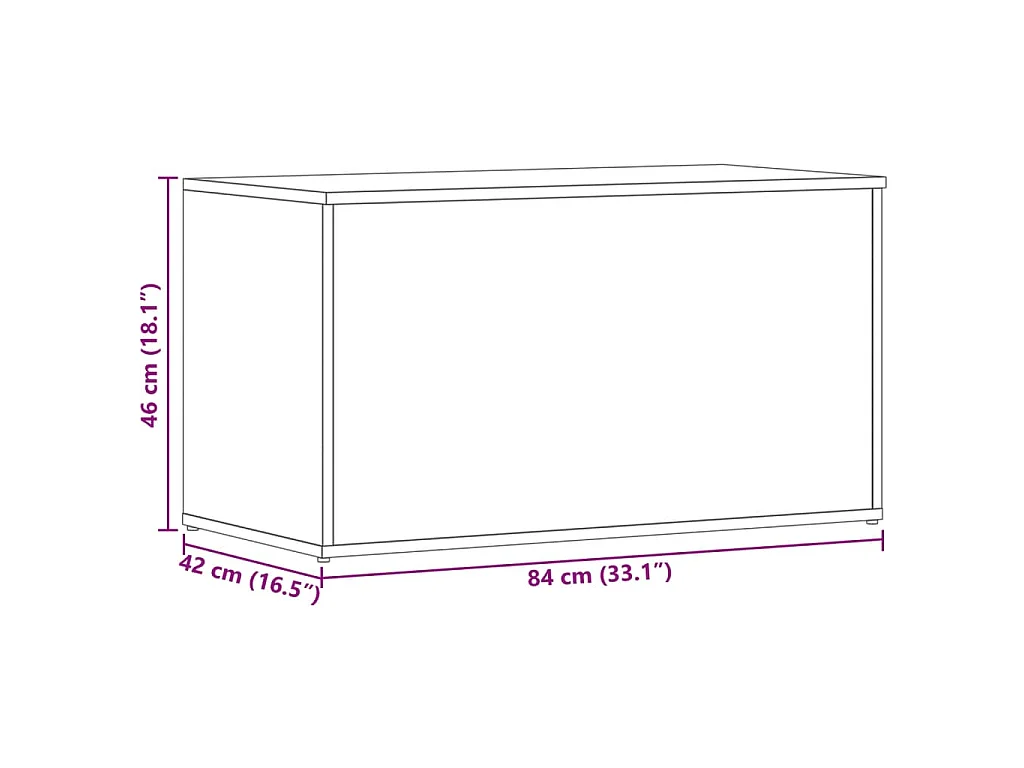 Coffre de rangement Sonoma gris 84x42x46 cm Bois d'ingénierie