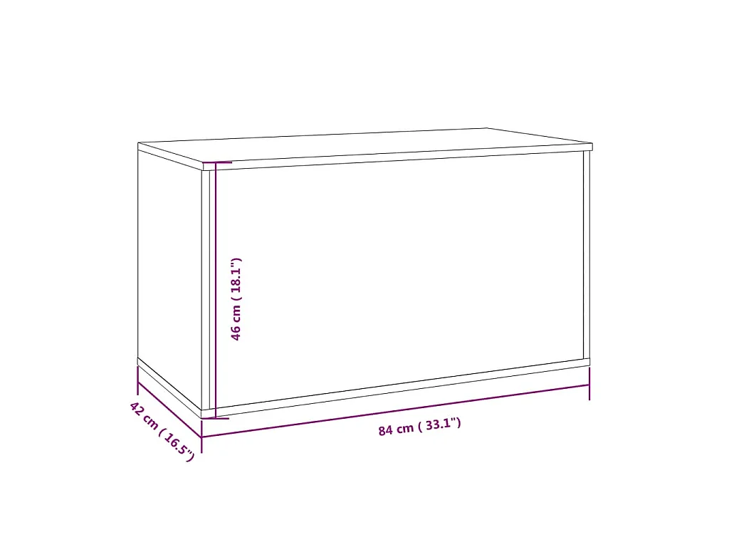 Coffre de rangement Sonoma gris 84x42x46 cm Bois d'ingénierie