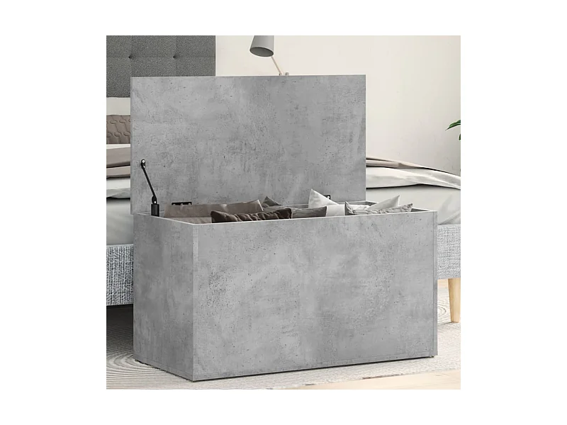 Aufbewahrungstruhe Betongrau 84x42x46 cm Holzwerkstoff