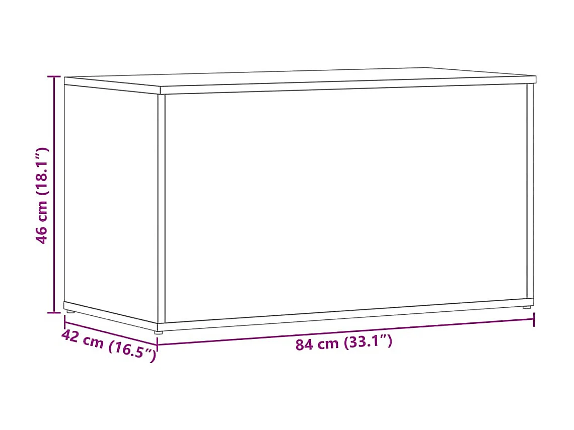 Coffre de rangement Gris béton 84x42x46 cm Bois d'ingénierie