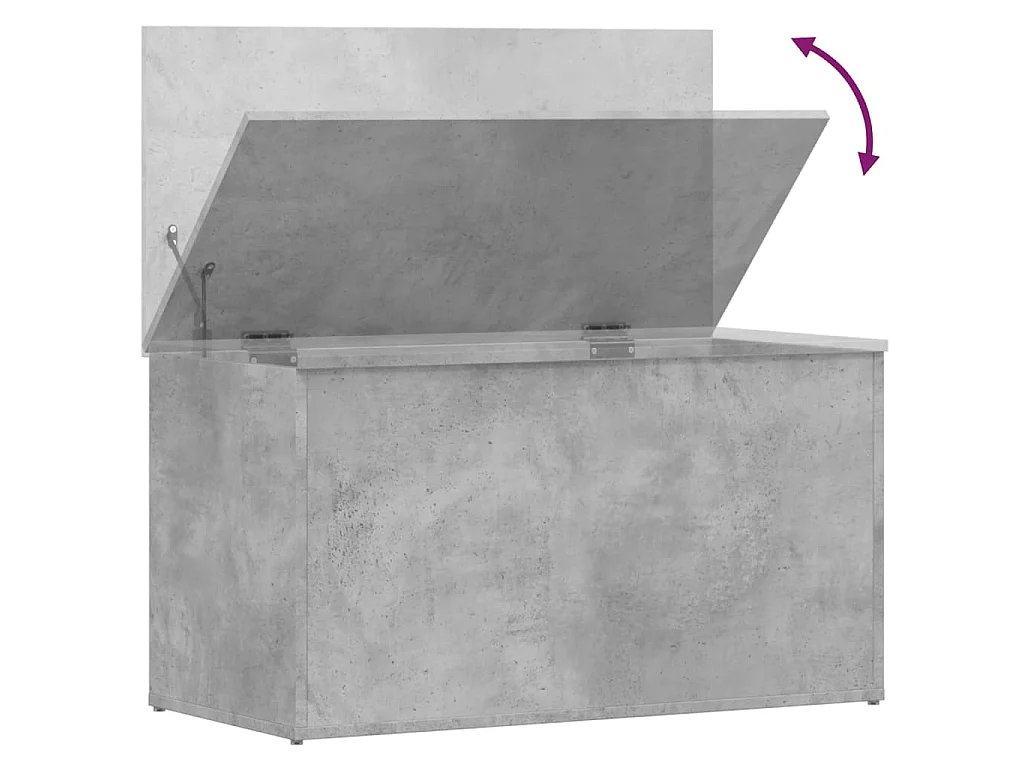 Coffre de rangement Gris béton 84x42x46 cm Bois d'ingénierie
