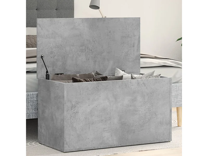 Aufbewahrungstruhe Betongrau 84x42x46 cm Holzwerkstoff