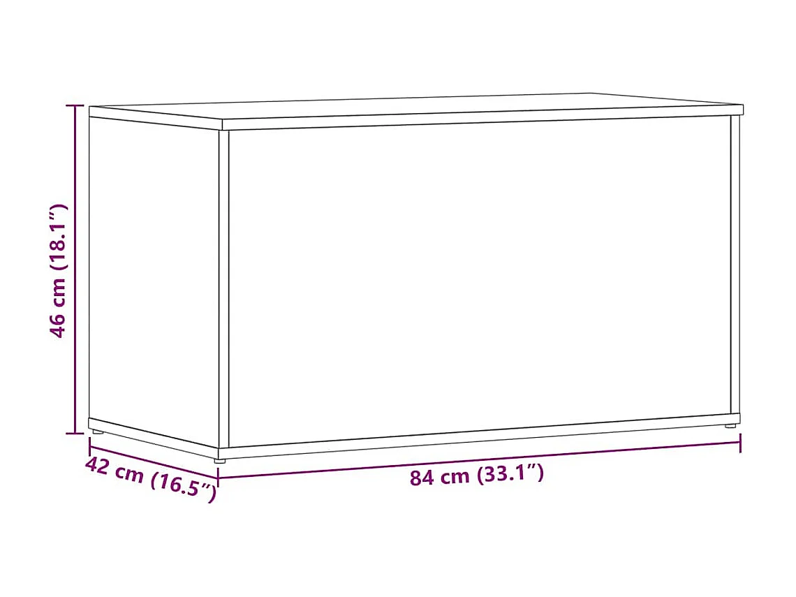 Opbergkist 84x42x46 cm bewerkt hout wit