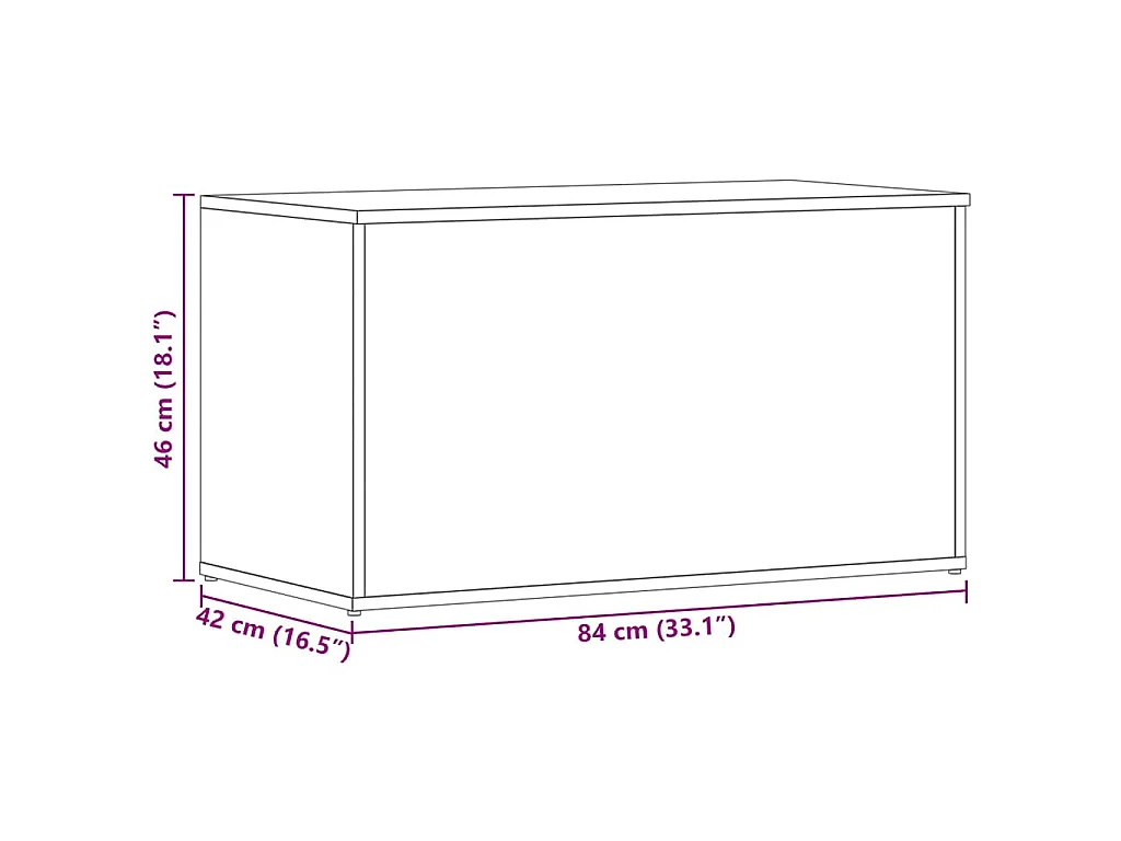 Coffre de rangement Blanc 84x42x46 cm Bois d'ingénierie