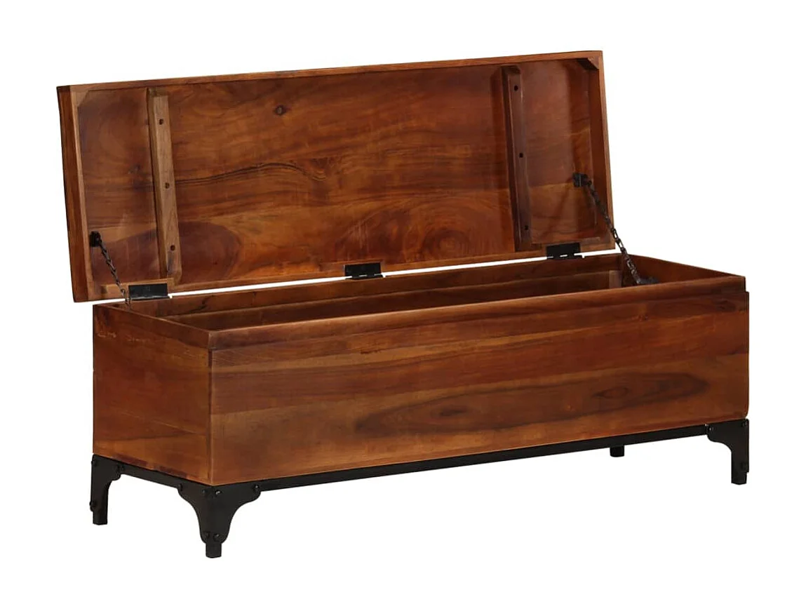 Coffre de rangement 110x35x41 cm Bois d'acacia solide