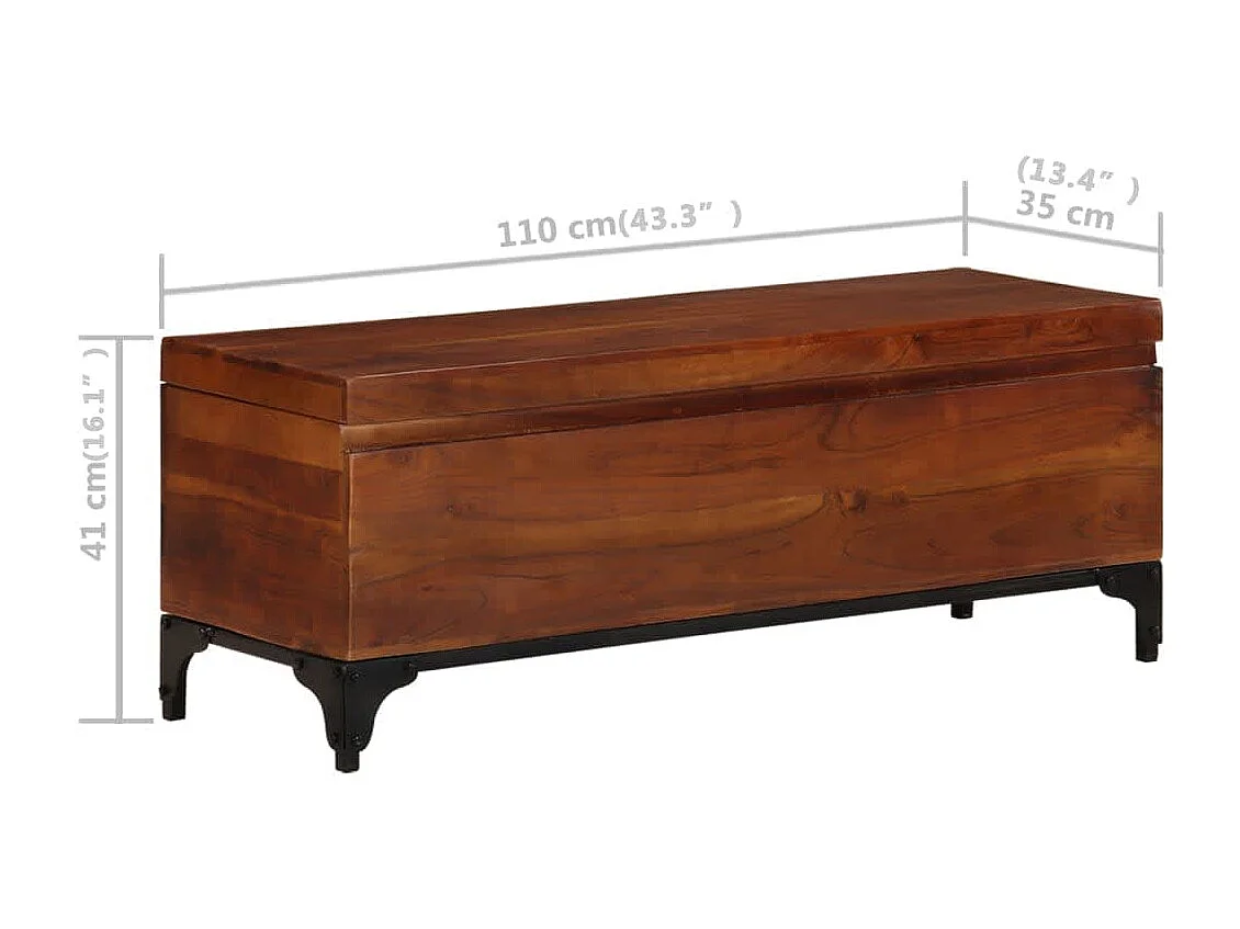 Coffre de rangement 110x35x41 cm Bois d'acacia solide