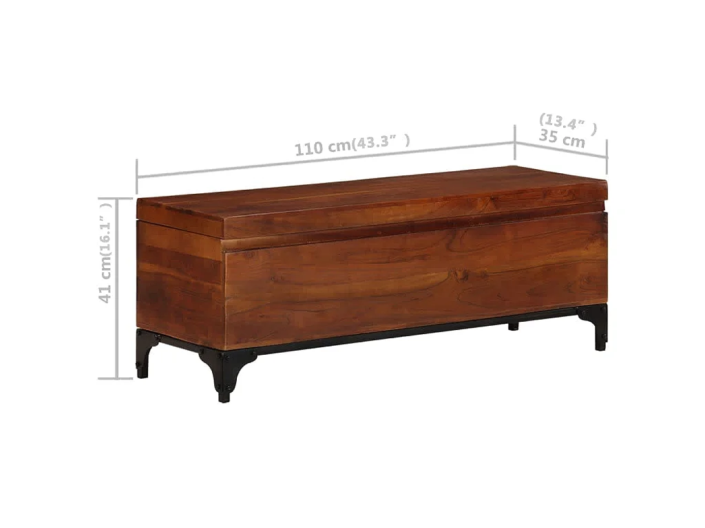 Coffre de rangement 110x35x41 cm Bois d'acacia solide