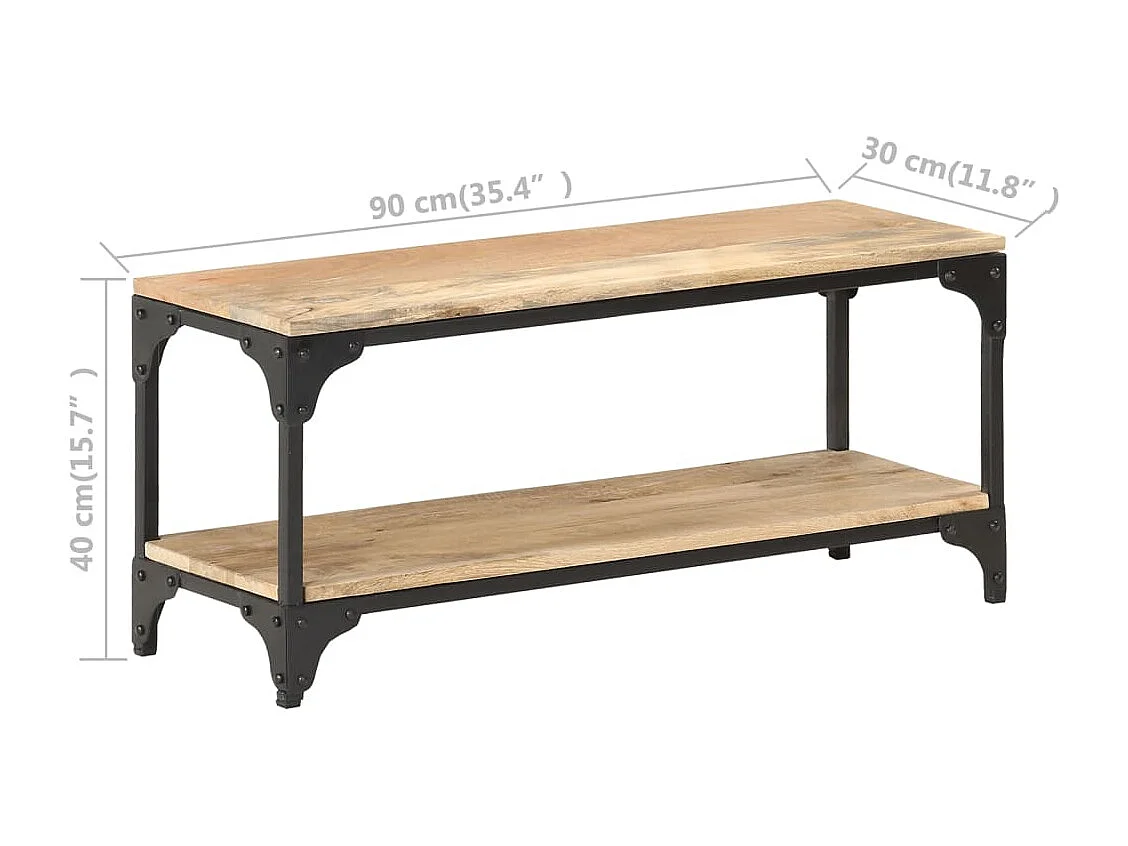 Mesa de centro 90x30x40 cm madeira de mangueira maciça
